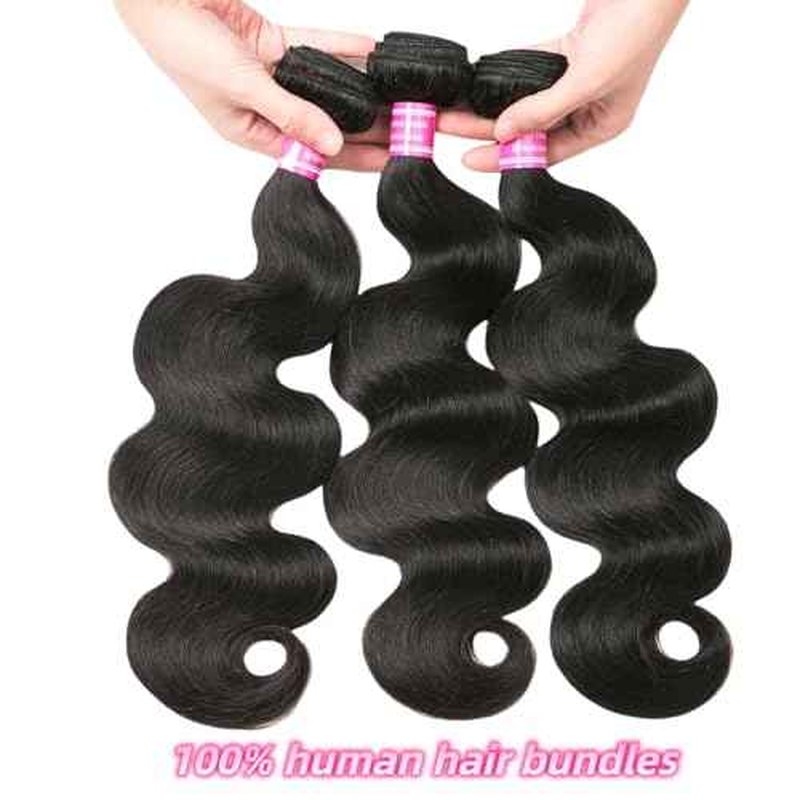 Human Hair Bundles Body Wave Bundles Human Hair 12a Grade 100% Unprocessed Brazilian Virgin Hair Body Wave 3 Bundles Human Hair Extensions For Black Women Natural Color 20 22 24 Inch