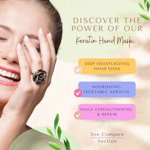 Bodipure Premium Hand Mask Keratin Gloves | Moisturizing Gloves for Dry Hands & Nail-Strengthening & Cuticle Softening | Spa Experience at Home | Chemical Free & For All Skin Types | 12 Pairs