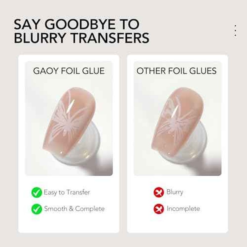 GAOY 16ml Nail Foil Glue, High Adhesion Foil Transfer Gel for Nail Art Stickers, Soak Off UV Light Cure Gel Nail Polish