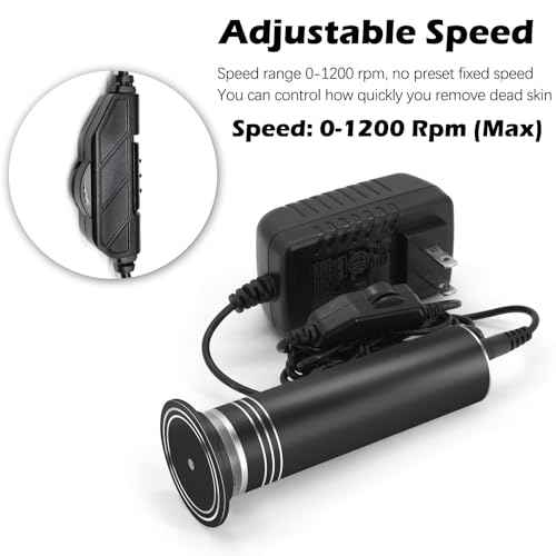 Upgraded Electric Callus Remover for Feet 1200RPM, Adjustable Speed Professional Electric Foot Sander Foot Grinder Heel File Pedicure Tool for Women Men Cracked Dead Skin, 60 Sandpaper Discs, Black