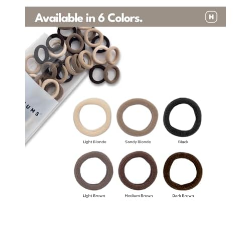 Heliums Extra Small Hair Ties No Damage - Dark Brown - Mini 0.7 Inch Tiny Soft Seamless Hair Bands for Toddlers, Braids, Kids Ponytails- 40 Count