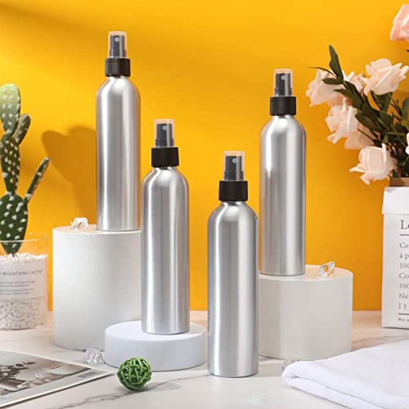 Irenare 24 Pcs Small Spray Bottles Aluminum Fine Mist Spray Bottles Bulk Metal Essential Oil Storage for Perfume Toner Liquid Refillable Pump Vials Atomizer Containers for Room Travel(8 Oz)