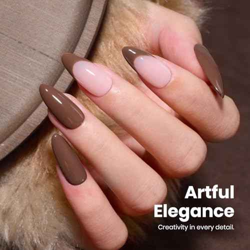 Beetles Dark Brown Gel Polish Fall Winter, 1 PC 15ML Hame Free Mocha Coffee Brown Color Polish Nail Gel Autumn Colorful Bottle Coffee o'Clock Soak Off UV Nail Art Manicure Gift for Women