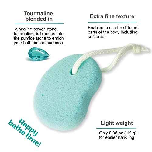 Pumice Stone for Feet, Body, Hands [Made in Japan] Tourmaline Blended for Extra Fine Smooth Finish, Soft Foot Pumice Scrubber