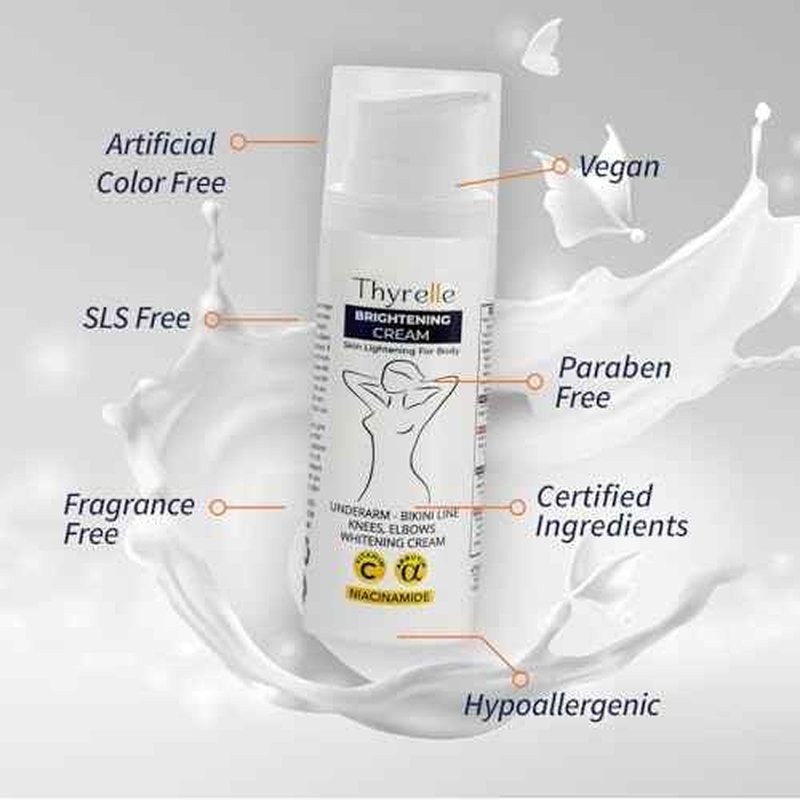 Skin Lightening Cream, Underarm, Knees, Elbows, Inner Thigh, Bikini Areas, Skin Bleaching Cream with premium ingredients (50ml, 1.69 fl oz)