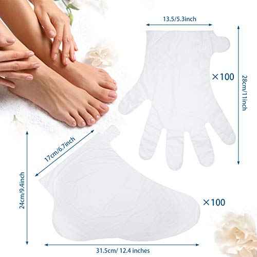 204 Piece Paraffin Wax Bath Set Paraffin Wax Mitts with Bath Liners Gloves and Booties, Plastic Bags Hand Mitts Terry Cloth Booties Foot Mitt
