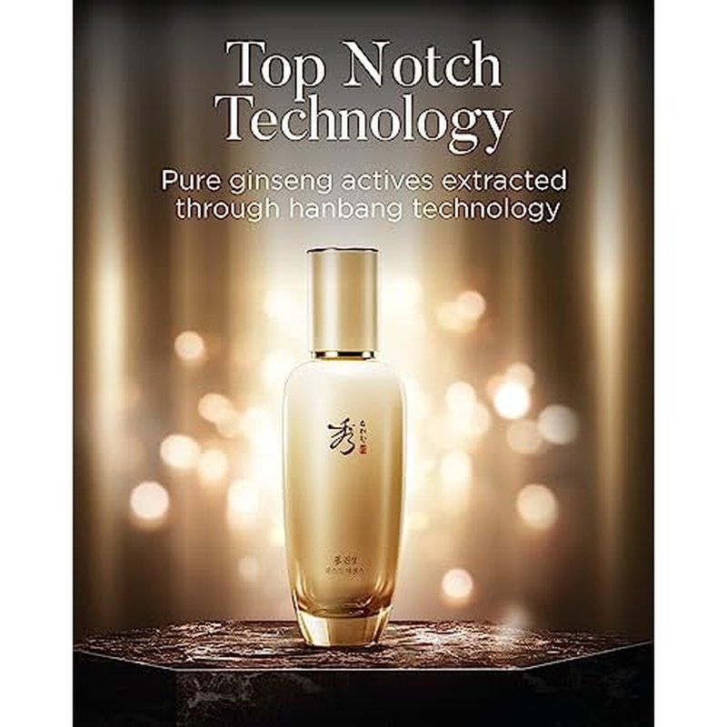 Sooryehan Ginseng First Essence (120 ml/2.04 fl oz) Total Age-Defying Solution, Wrinkle Improvement, Nourishing Toner for Radiant and Youthful Skin - Ginsenoside | Korean Skincare