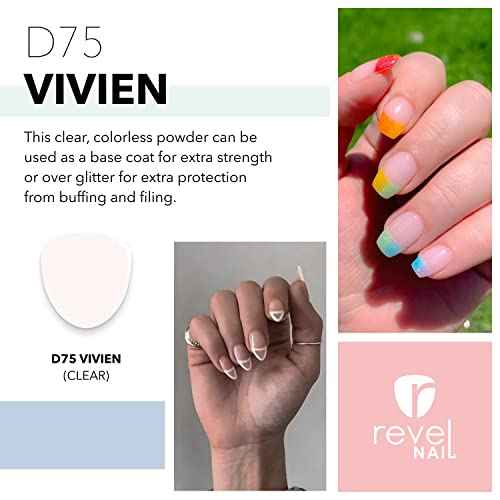 Revel Nail Clear Dip Powder for Nail, Vivien (Sheer), 0.5 oz, French Manicure Overlay, Long-Wear, No Lamp Needed, Made in USA
