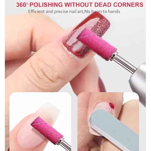 200Pcs Mini Nail Drill Bits Small Sanding Bands for Nail Drill with 3 mm Mandrel Bit, 80 120 180 240 Fine Grit Nail File for Acrylic Nails Gel Manicures and Pedicure (200pcs)