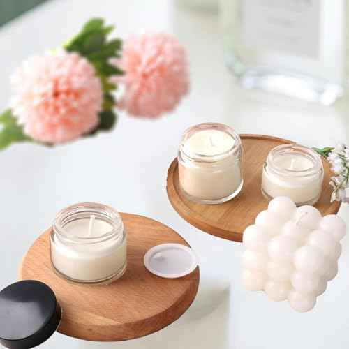 24 Pack 1 oz Round Clear Glass Cosmetic Jars with Inner Liners and Black Lids, Travel Glass Jars, Cosmetic Containers for Lip Balms, Powders, Makeup, Cream, Eyeshadow, Slime, Paint