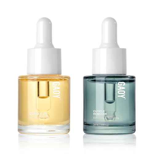 GAOY Cuticle Care Kit - Cuticle Oil and Cuticle Remover, 20ml 2 Pcs Cuticle Nourishes and Softener, Promotes Nail Growth and Strength
