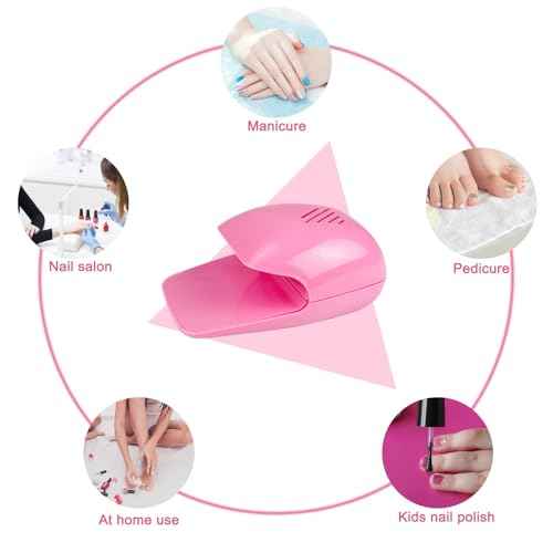 Cute Nail Dryer for Kids, Christmas Gifts for Girls, Quick Dry Pink Nail Fan Dryer, Mini and Portabe Nail Dryer for Regular Polish, Perfect Addition to Kids Nail Polish Set for Girls