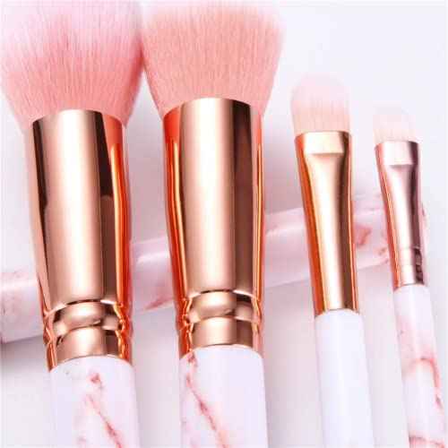 Makeup Brushes Set DUAIU 16PCS Marble Make up Brushes Foundation Eyeshadow Concealer Eyebrow Blush Face Mask Brush Set With Gift Box Make Up Tool£¨Pink)