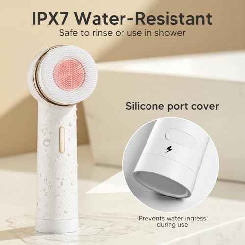 Bidirectional Rotation Facial Cleansing Brush for Women,Rechargeable Waterproof Face Exfoliator Brush for Deep Cleansing,Women Mom Her Christmas Gifts/Stocking Stuffer? White