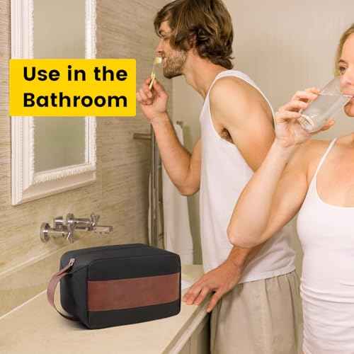 Vorspack Travel Toiletry Bag - Large Toiletry Bag for Men, Water Resistant Skincare Bag, Travel Bag for Toiletries - Black