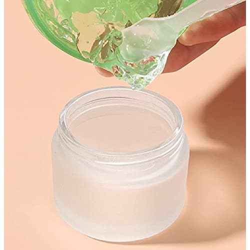 10 Packs 15ml/15g Empty Sample Jars Frosted Glass Cream Jar Bottle with Wood Grain Lid Cosmetic Containers Glass Cream Box Refillable Glass Cream Jar Pot for Makeup Lotion Face Eyeshadow
