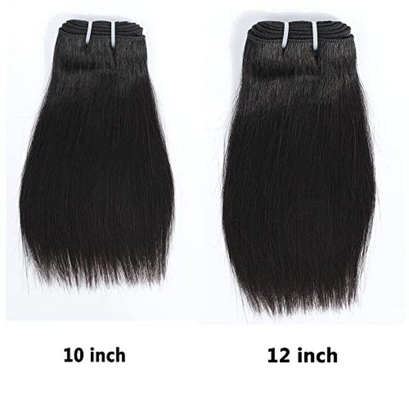 10 inch 12 inch short hair bundles 10A Brazilian Straight Virgin Hair 4 Bundles Straight Hair 100% Unprocessed Straight Human Hair