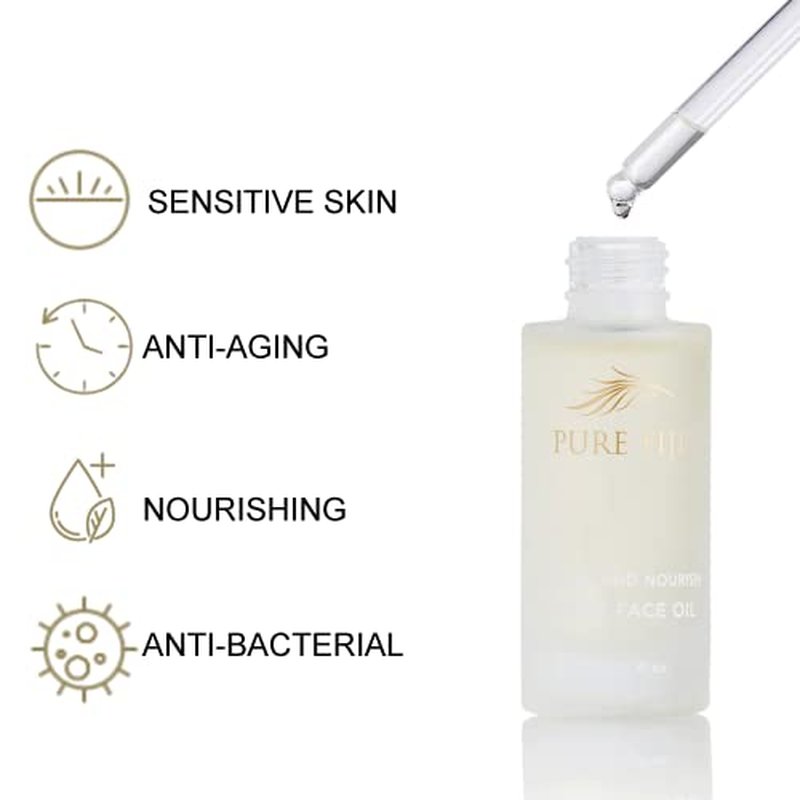 PURE FIJI Hydrate & Nourish Luxury Face Oil Face Moisturizer for Women, Skin Brightening Serum - Anti Aging, Reduce Wrinkles & Dark Spots, Coconut Oil For Face Organic, 1 Fl.Oz