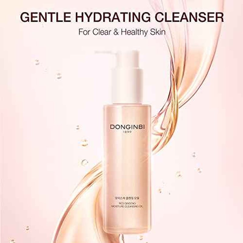 Donginbi Red Ginseng Moisture Cleansing Oil - New Years Gifts for Women, Mild, Non-Greasy, Hypoallergenic Korean Skin Care, Remove Thick Makeup, Face Cleanser with Natural Ingredients 6.7 floz / 200ml