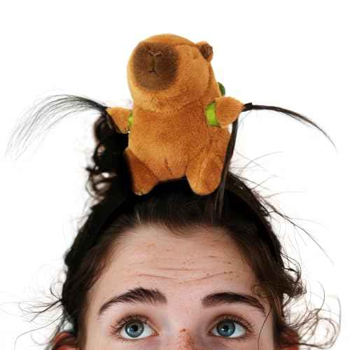UQJE Capybara Headband Funny Stuffed Capybara Hairband Cute Plush Hairpin Headwear Accessories