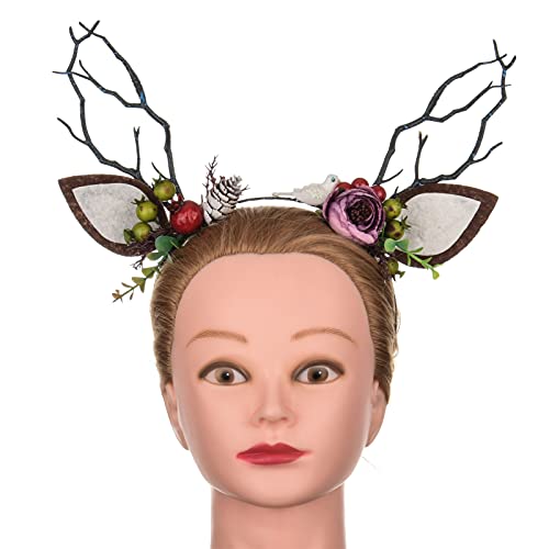 TOECWEGR Christmas Reindeer Antlers Headband Hair Clips Hair Hoop Girl Holiday Beauty Headdress