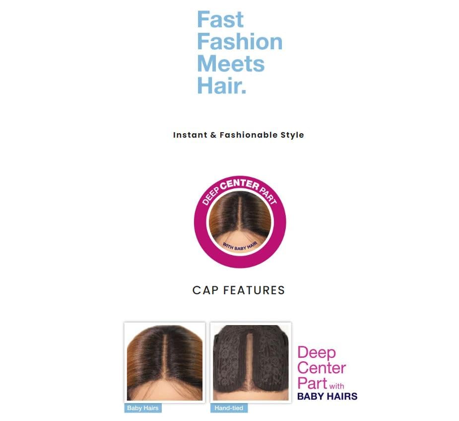 Sensationnel Dashly Lace Front Wig - Unit 10 Hand-Tied Synthetic Hair | Ear-to-Ear Lace Parting (1B Off Black)
