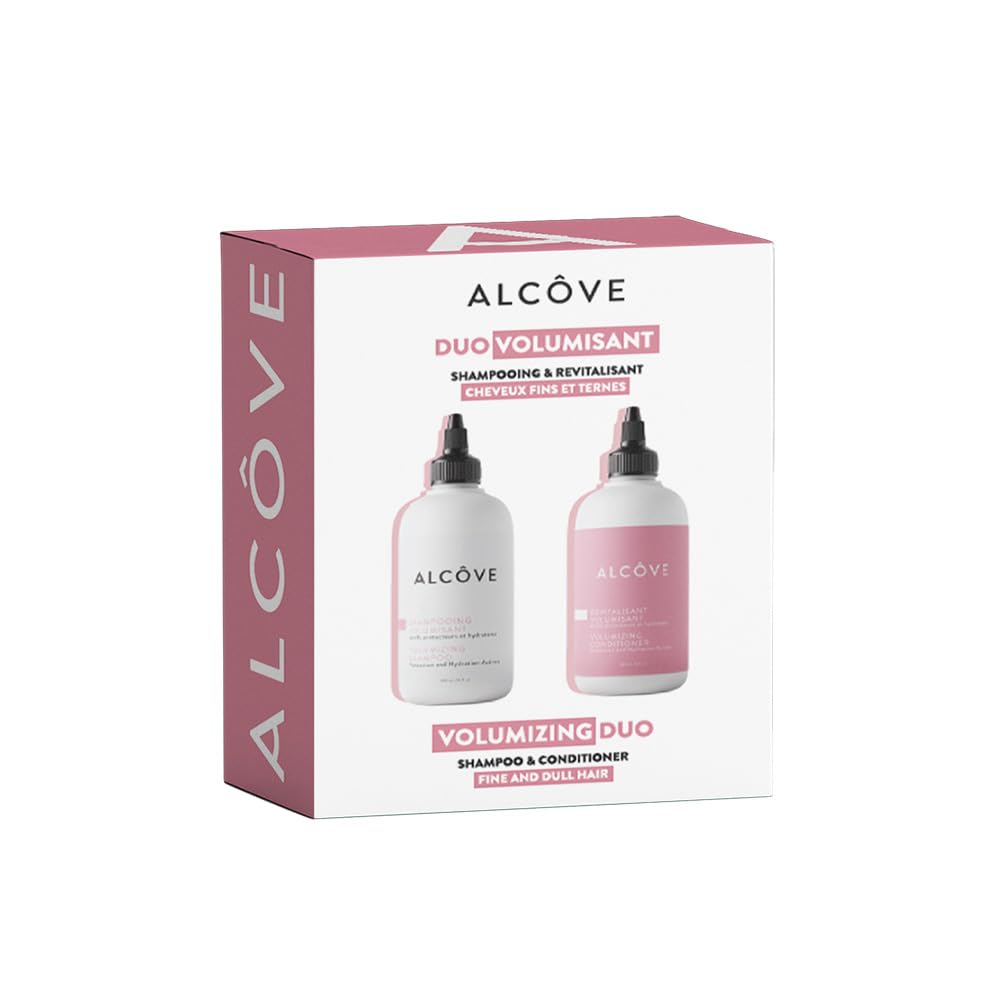 Alcôve - Volumizing Shampoo & Conditioner Duo - Fine and Thin Hair - Sulfate-Free - Lightweight Volume - Evening Primrose Oil - Mango Extract - Argan Oil - Anti-Frizz - Color-Safe - 10 ounces
