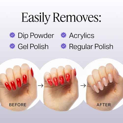 Nailboo 100% Acetone Nail Polish Remover & Soak Bowl, Gel Polish Remover for Nails, Pure Acetone Polish and Dip Powder Remover, Nail Salon Quality Removal, 16 Fl Oz