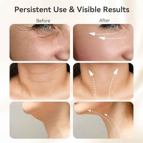 Neck Face Massager, Portable Facial Massager, 3 Modes Face Sculpting Tool, Face Massager Tool for Skin Care, (White)