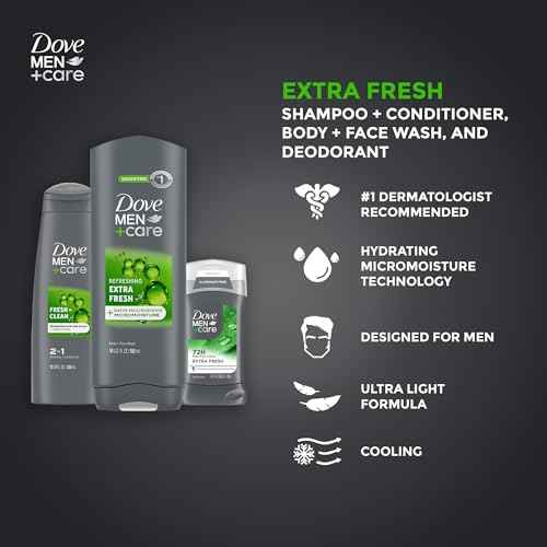 Dove Men+Care Shower Caddy College Gift Set ? Extra Fresh Body + Face Wash, Deodorant for Men + Fresh & Clean 2-in-1 Shampoo & Conditioner (4 Piece Set)