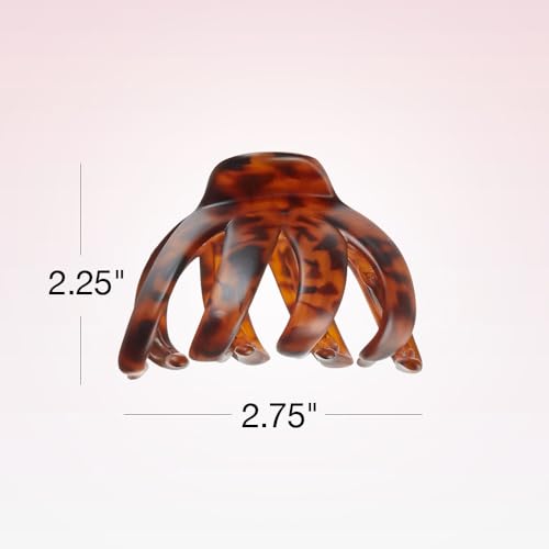 Scunci by Conair jaw claw clips - hair accessories for women - claw clips for thick hair - claw clip - Octopus Clip - Tortoise Brown & Black - 2 Count