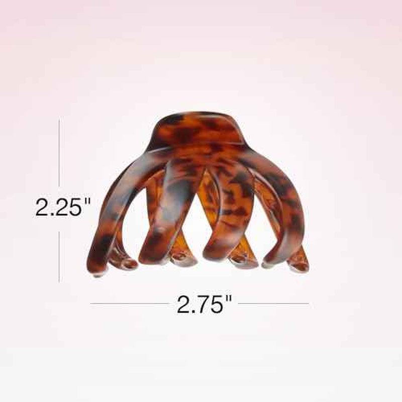 Scunci by Conair jaw claw clips - hair accessories for women - claw clips for thick hair - claw clip - Octopus Clip - Tortoise Brown & Black - 2 Count