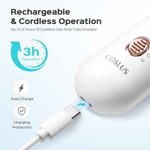 COSLUS Professional Manicure Pedicure Kit: 5 in 1 Electric Nail File Set Toenail Grinder, 5 Speed Cordless Nail Drill for Thick Nail Toenail Cuticle, Hand Feet Trimmer Buffer for Women Men Baby Pets