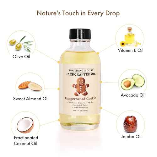 Gingerbread Cookie Body Oil: Moisturizing Body Oil for Soft, Glowing Skin with Almond & Jojoba Oil (4 fl oz)