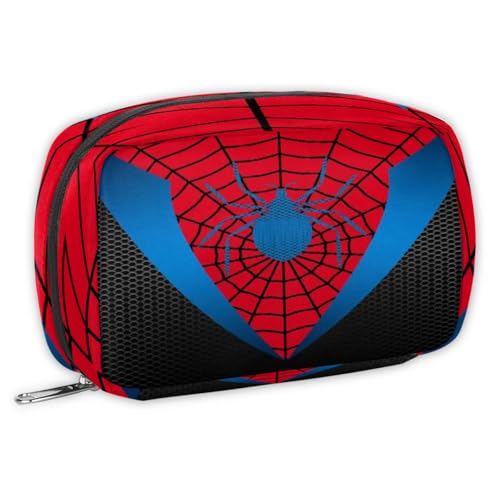 Kids Toiletry Bag for Boys, Cute Small Red Spider Web Wash Bag for Teens Waterproof Cosmetic Weekender Bag Toddler Traveling Toiletries