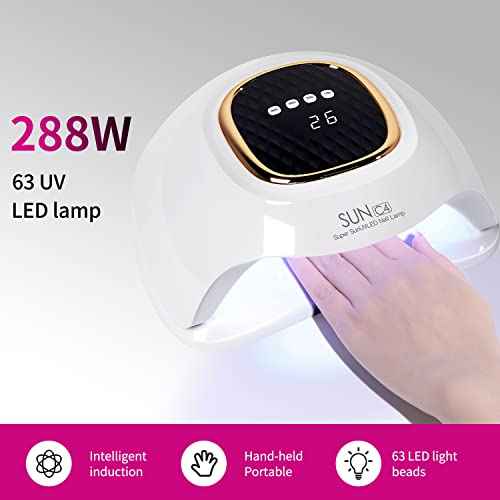 UV Nail Lamp - Fast Drying, Powerful & Efficient LED Nail Lamp with 4 Timing Settings & Infrared Automatic Sensor Professional UV Light for Home Salon Nail Art Tools