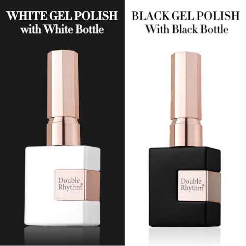 Double Rhythm 2 Pcs 15ml UV Gel Polish Set Pure White And Black Color Gel Nail Polish Kit Nail Art Salon DIY (2-A1015+A1093)
