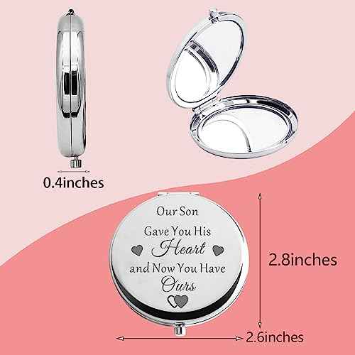 MYOSPARK Daughter in Law Compact Makeup Mirror Bride to Be Wedding Day Keepsake Gift from Mother in Law