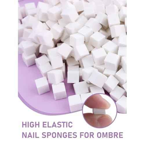 Nail Art Design Tools Supplies, Nail Art Palette with 200 Pcs Nail Sponges for Ombre and Gradient Painting Gel Nail Polish, Must Haves Nail Stuff for Ombre Aura Nail with Grabbing Pen & Spatula