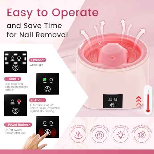 Yokilly Nail Soaking Bowl Heated: 50% Faster Nail Soak off Bowl for Women Nail Beginner - Electric Manicure Nail Bowl for Home Salon