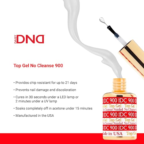 DND Base Gel and Top Gel Polish Set, UV/LED GelBase Polish and No Cleanse Top Coat, Professional Gel Polish Duo, 0.5 Fl Oz Each