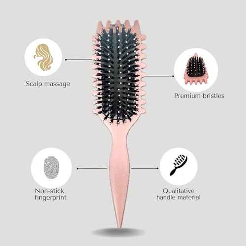 Bewelio- Curl Defining Brush for Wet Curly Hair, Curly Hair Brush (Pink)