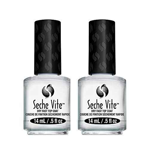 Seche Vite Dry Fast Top Coat for Nail Polish and Manicure, 0.5 oz, 2-pack