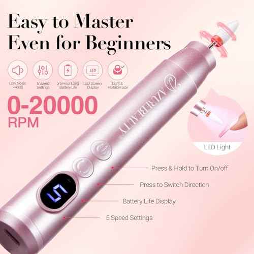 AZUREBEAUTY Dip Powder Nail Kit with Electric Nail Drill, 24 Colors Nude Pink Glitter Nail Powder Starter Kit with Dip Liquids Base Top Coat Activator Portable Manicure French Nail Art Essential Set