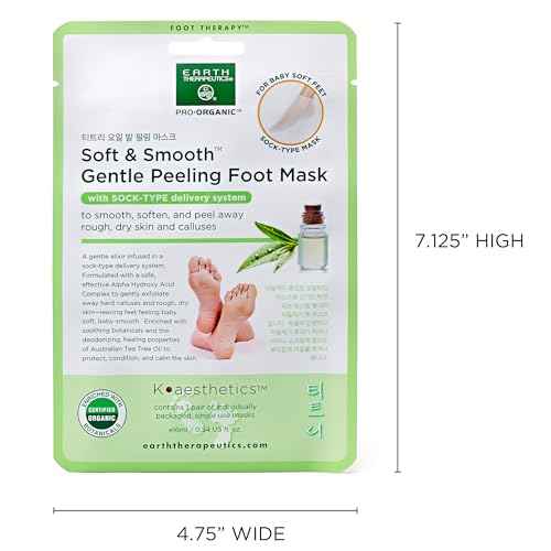Earth Therapeutics Soft & Smooth Gentle Peeling Foot Mask - 2 Pairs