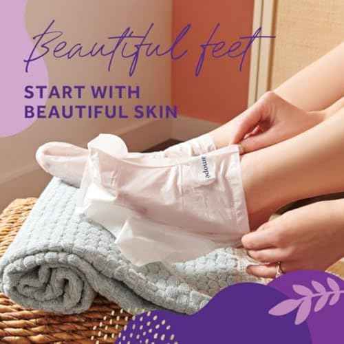 Amop? PediMask 20-Minute Foot Mask, Intensely Moisturizing Socks, Rejuvenates & Soothes, Self-Care, w/ Lavender Oil, Urea, a Blend of Moisturizers & Vitamin Complex for Long Lasting Hydration, 3 pair