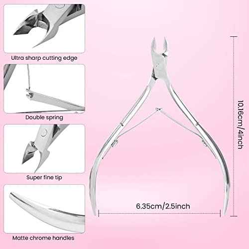 Cuticle Trimmer Cuticle Nippers,Professional Stainless Steel Cuticle Cutter Cuticle Clippers Cuticle Remover,Pedicure Manicure Tools for Fingernails and Toenails(Silver)