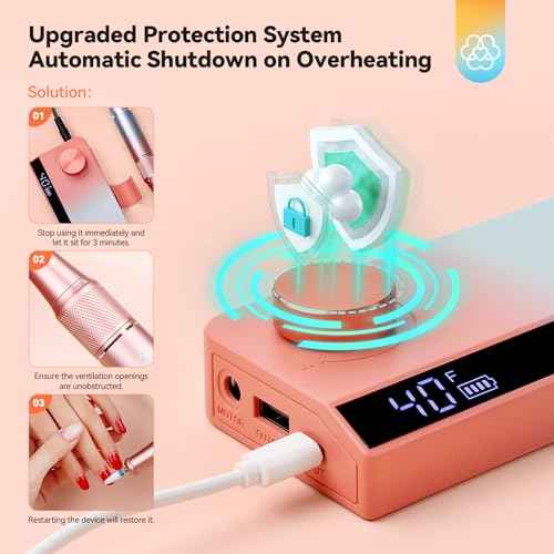 SAVILAND Electric Nail Drill Professional: 40000RPM Upgrad Nail Drill Kit 2025 Beautiful Gradient Sunset Color Scheme Nail D rill Machine Portable Nail File & Buffers Salon Use Manicure Pedicure