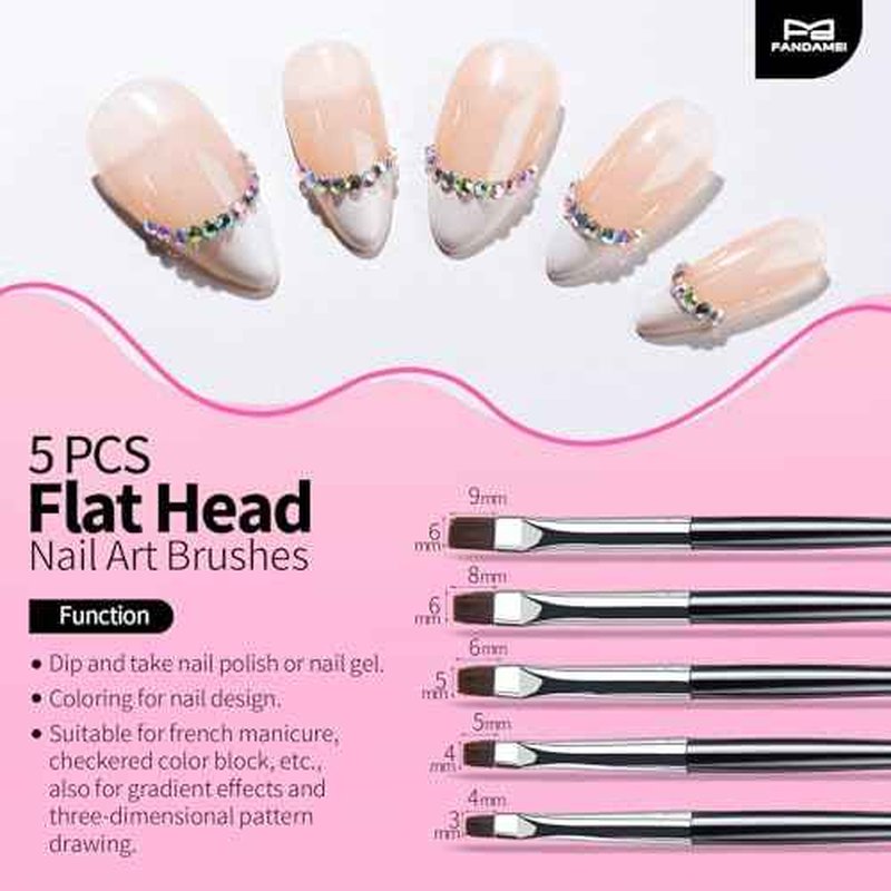 FANDAMEI Nail Art Brushes, Nail Brush Set With Nail Stand, Nail Holder For Painting Nails, Nail Art Tools, Nail Design Tools, 11PCS Nail Brushes For Nail Art, 5PCS Nail Dotting Tool, Nail Art Palette