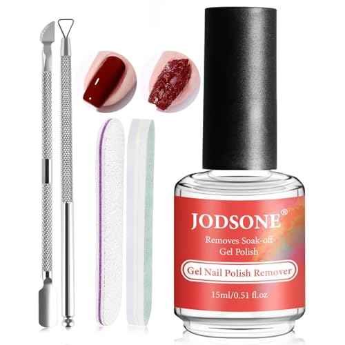 JODSONE Gel Nail Remover No Need Soaking or Wrapping for Quick And Easy Removal At Home with Cuticle Pusher and Nail File